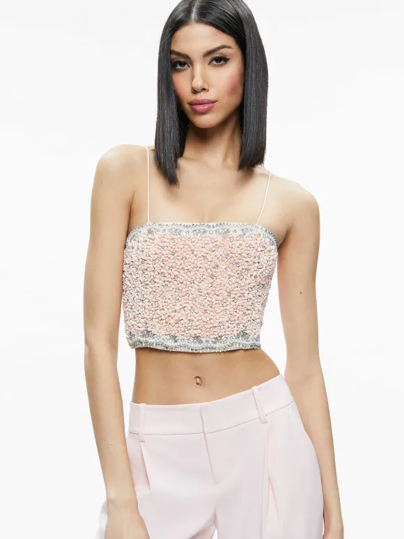 Ceresi Embellished Spaghetti Strap Top | Alice and Olivia Store