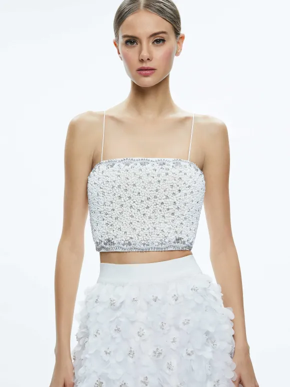 Ceresi Embellished Spaghetti Strap Top | Alice and Olivia Cheap