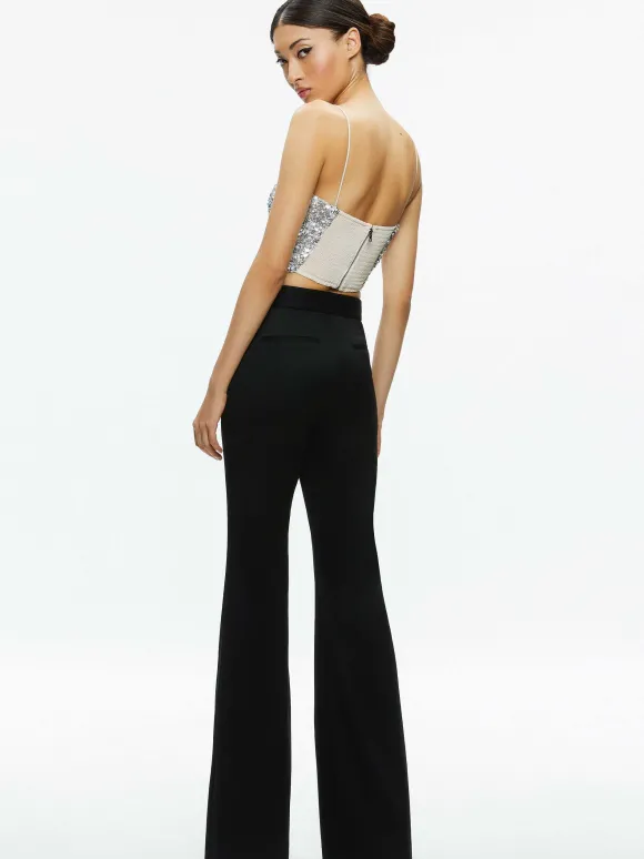 Ceresi Sequin Bandeau Crop Top + Maeve Sequin Slip Skirt | Alice and Olivia Hot