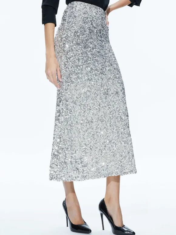 Ceresi Sequin Bandeau Crop Top + Maeve Sequin Slip Skirt | Alice and Olivia Hot