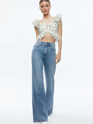 Charline Ruffle Cropped Top | Alice and Olivia Discount