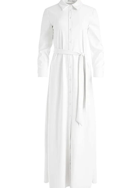 Chassidy Vegan Leather Maxi Shirt Dress | Alice and Olivia Shop