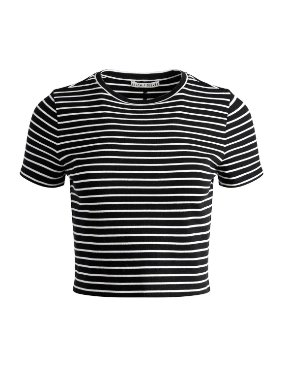 Cindy Classic Cropped Tee | Alice and Olivia Online