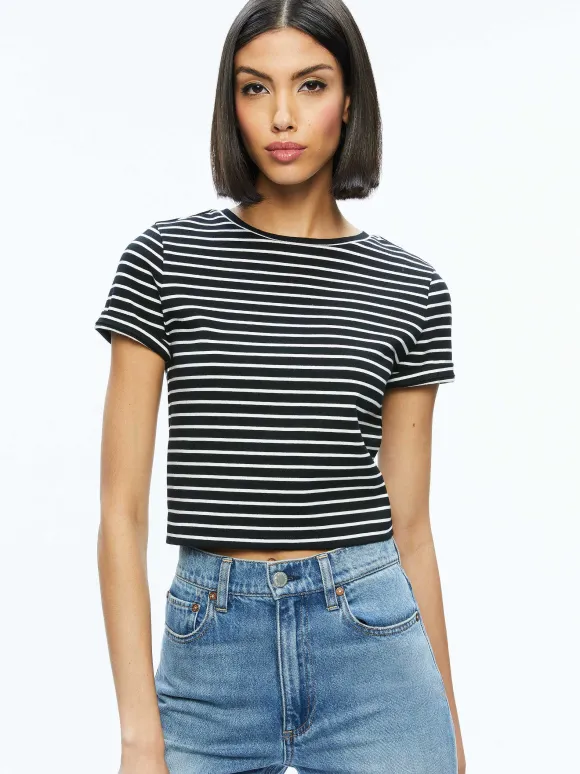 Cindy Classic Cropped Tee | Alice and Olivia Online