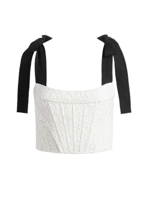 Clara Bow Strap Bustier Crop Top + Earla Lace Midi Skirt | Alice and Olivia Cheap