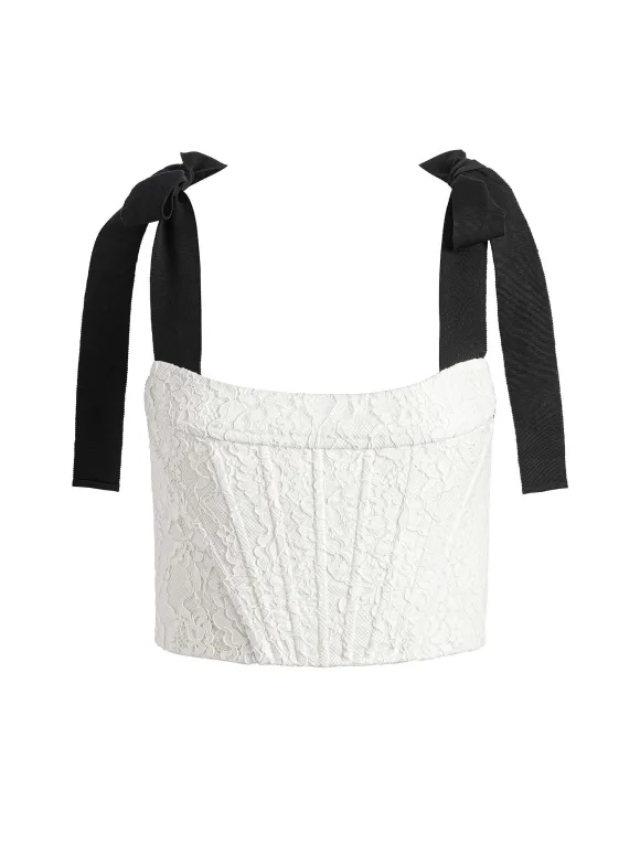 Clara Bow Strap Bustier Crop Top | Alice and Olivia Discount