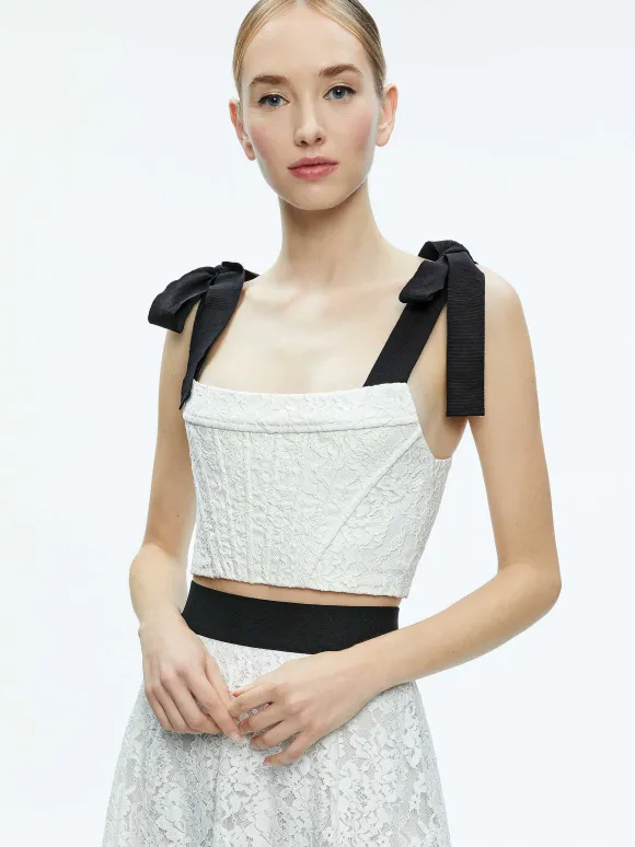 Clara Bow Strap Bustier Crop Top | Alice and Olivia Discount