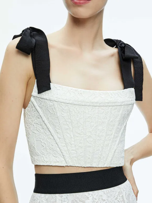 Clara Bow Strap Bustier Crop Top | Alice and Olivia Discount
