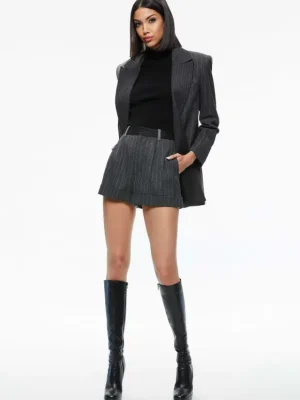 Colley Notch Collar Blazer + Conry Pleated Cuff Short | Alice and Olivia Outlet