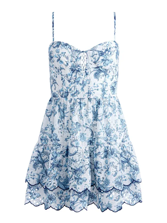 Daisy Tiered Ruffle Mini Dress | Alice and Olivia Store