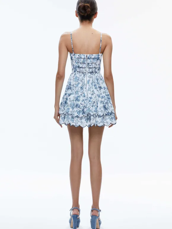 Daisy Tiered Ruffle Mini Dress | Alice and Olivia Store
