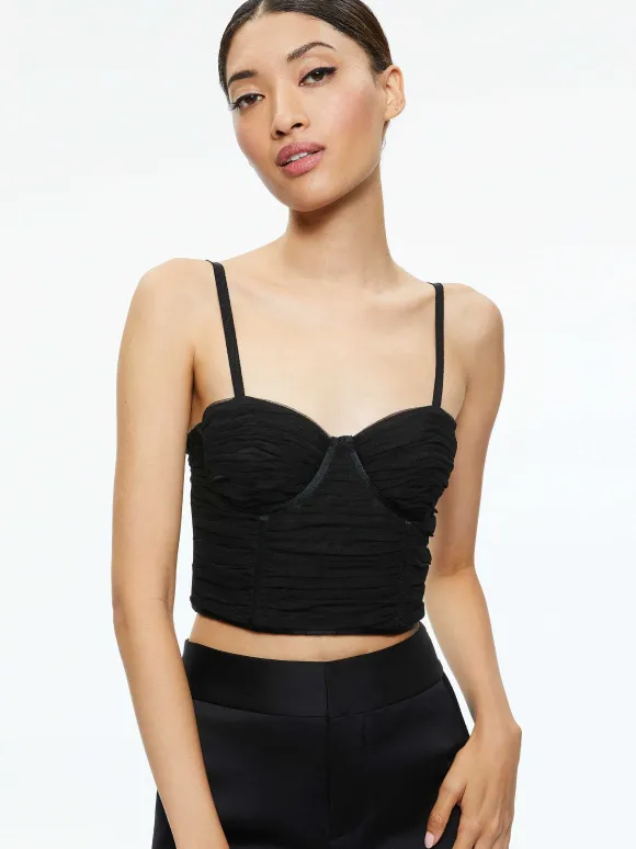 Damia Ruched Bustier Top | Alice and Olivia Sale