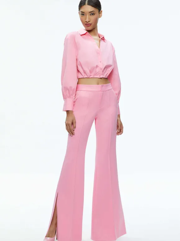 Danette High Rise Flare Slit Trouser | Alice and Olivia Outlet