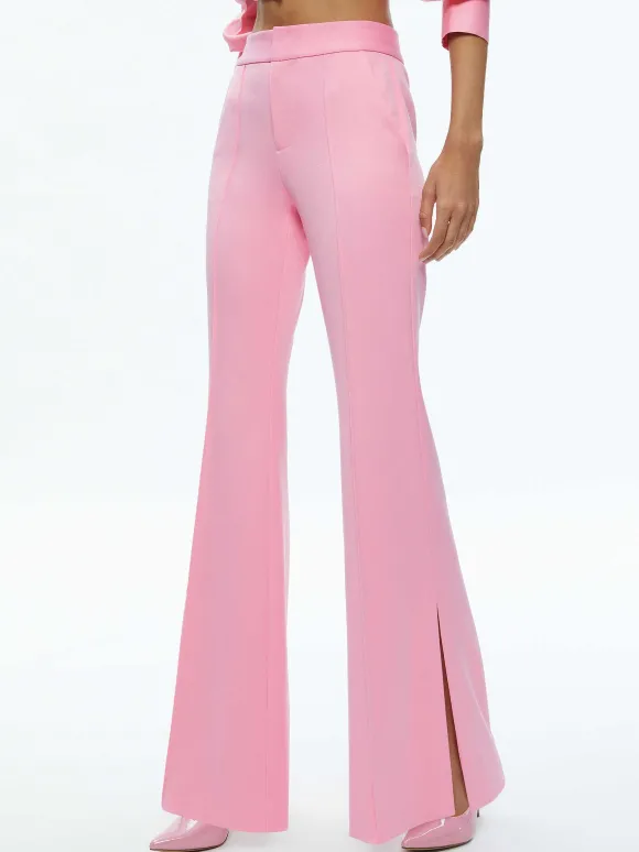 Danette High Rise Flare Slit Trouser | Alice and Olivia Outlet
