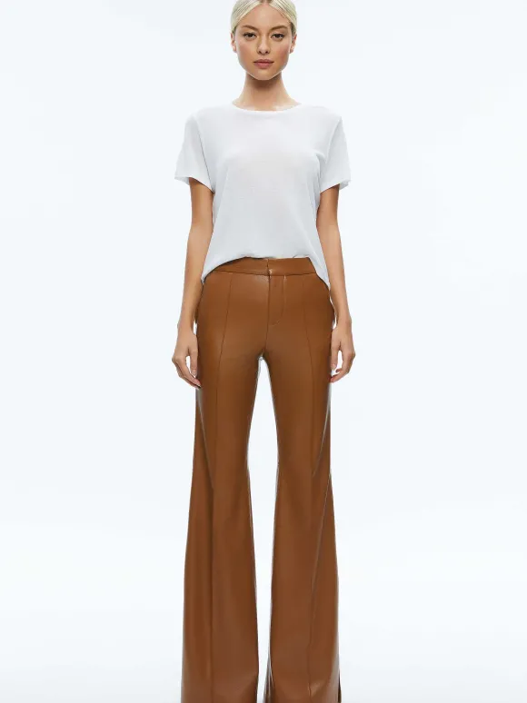 Danette Vegan Leather Split Hem Trousers | Alice and Olivia Cheap