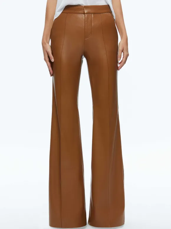 Danette Vegan Leather Split Hem Trousers | Alice and Olivia Cheap