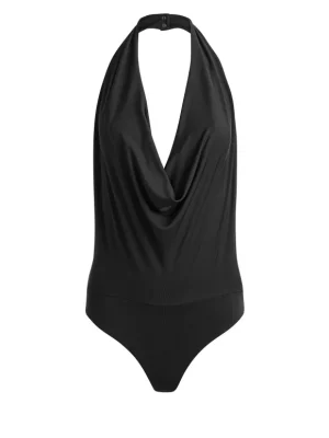 Dani Halter Deep Cowl Neck Bodysuit | Alice and Olivia Store
