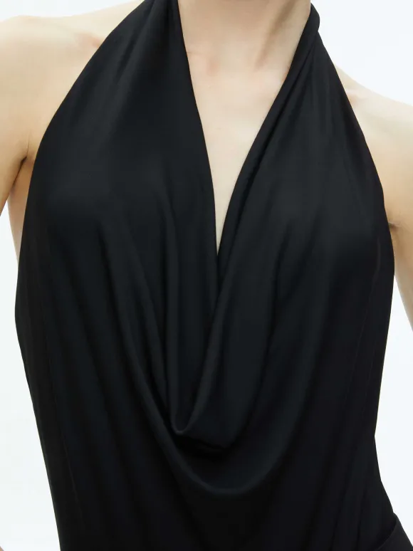 Dani Halter Deep Cowl Neck Bodysuit | Alice and Olivia Store