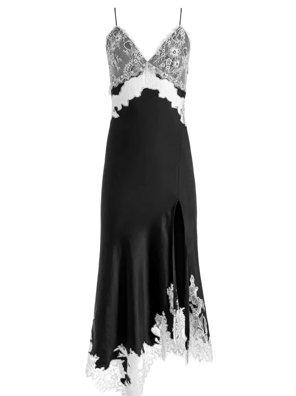 Daphne Lace Asymmetrical Slit Midi Dress | Alice and Olivia New