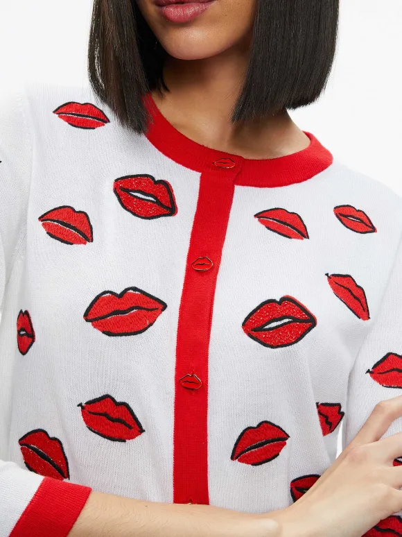 Daroda Kiss Crewneck Cropped Cardigan | Alice and Olivia Best