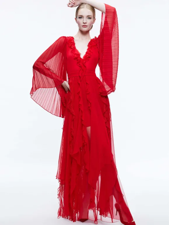 Day Sunburst Sleeve Maxi Dress | Alice and Olivia Discount