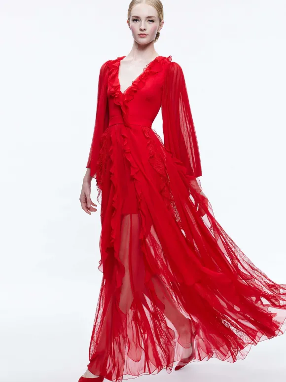 Day Sunburst Sleeve Maxi Dress | Alice and Olivia Discount