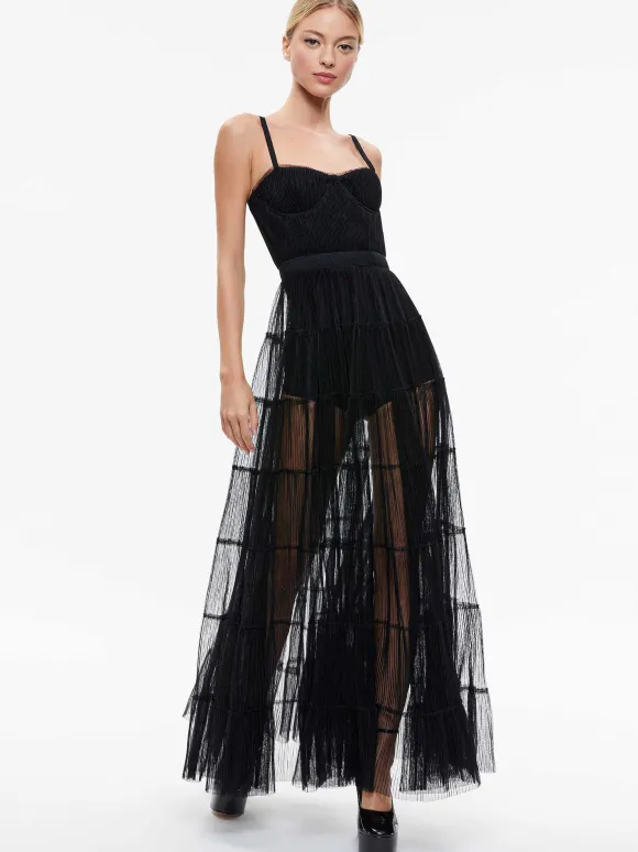Deena Pleated Maxi Dress With Hot Pant | Alice and Olivia Cheap