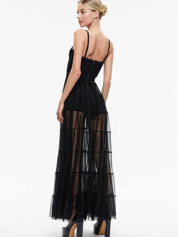 Deena Pleated Maxi Dress With Hot Pant | Alice and Olivia Cheap