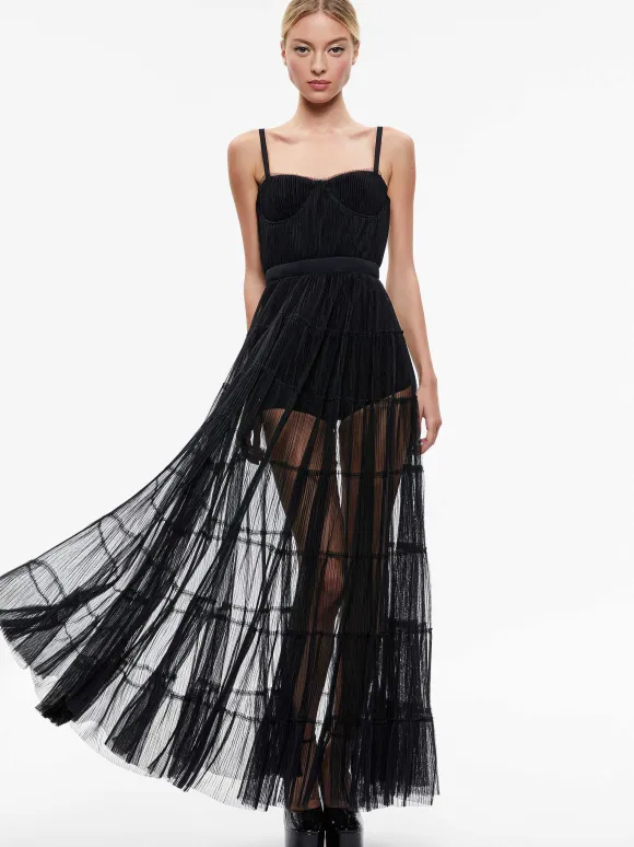 Deena Pleated Maxi Dress With Hot Pant | Alice and Olivia Cheap