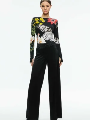 Delaina Long Sleeve Crop Top | Alice and Olivia Discount