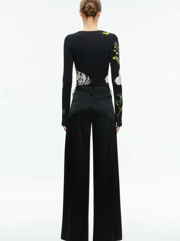 Delaina Long Sleeve Crop Top | Alice and Olivia Discount