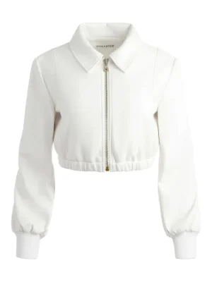 Della Cropped Vegan Leather Jacket | Alice and Olivia New