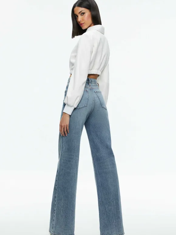 Della Cropped Vegan Leather Jacket | Alice and Olivia New