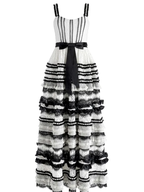 Denita Bustier Ruffle Gown | Alice and Olivia Hot