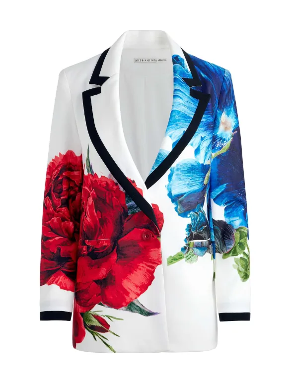 Denny Notch Collar Boyfriend Blazer | Alice and Olivia Flash Sale