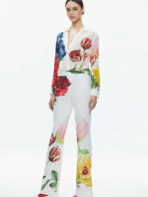 Denny Notch Collar Boyfriend Blazer + Livi Mid Rise Trouser | Alice and Olivia Cheap