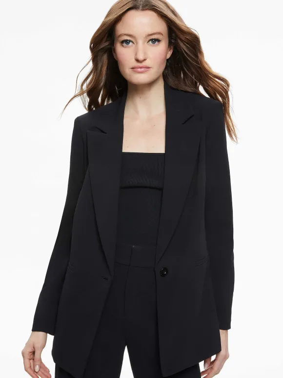 Denny Notch Collar Boyfriend Blazer | Alice and Olivia Discount