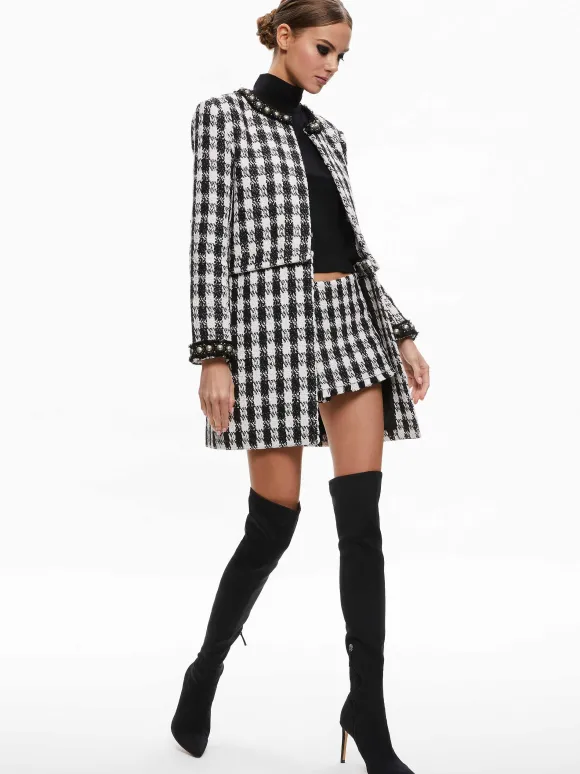 Deon Two-Fer Tweed Jacket | Alice and Olivia Best Sale