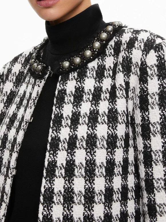 Deon Two-Fer Tweed Jacket + Mace Tweed Mini Skort | Alice and Olivia Outlet