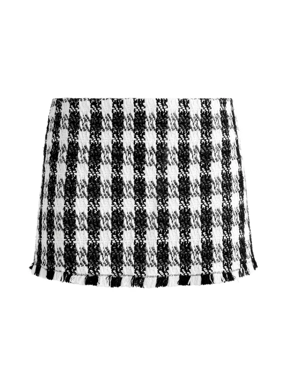 Deon Two-Fer Tweed Jacket + Mace Tweed Mini Skort | Alice and Olivia Outlet