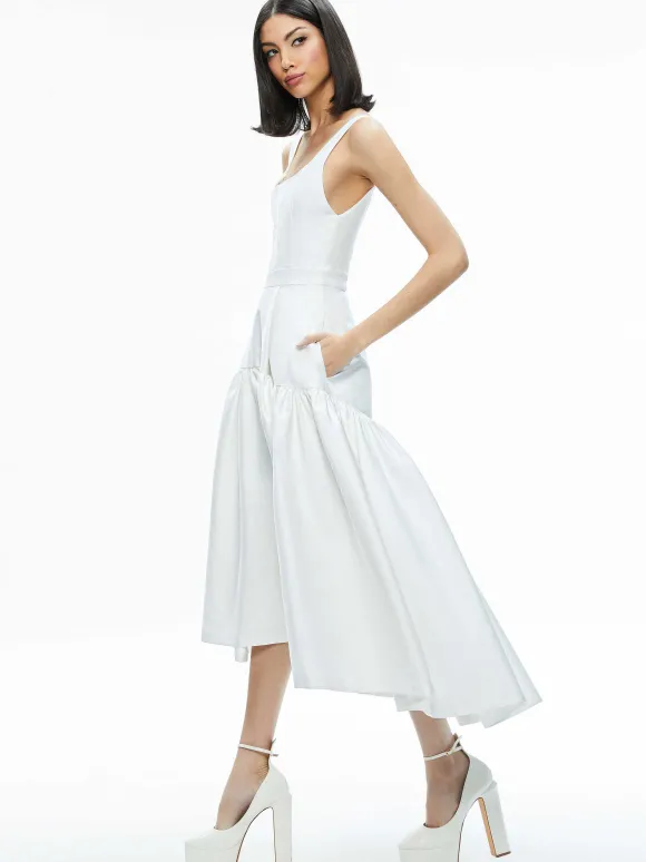 Diana Sleeveless Structured Midi Dress | Alice and Olivia Online