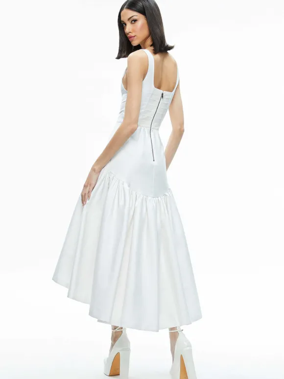 Diana Sleeveless Structured Midi Dress | Alice and Olivia Online