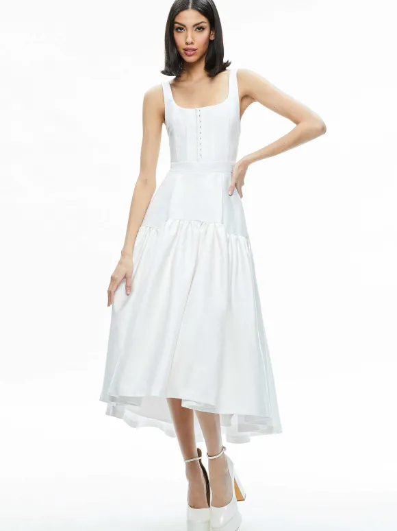 Diana Sleeveless Structured Midi Dress | Alice and Olivia Online