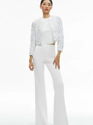 Domenica Embellished Mini Gown + Lorna Embellished Cropped Jacket | Alice and Olivia New