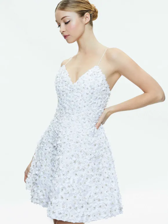Domenica Embellished Mini Gown + Lorna Embellished Cropped Jacket | Alice and Olivia New
