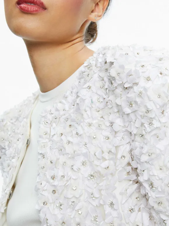 Domenica Embellished Mini Gown + Lorna Embellished Cropped Jacket | Alice and Olivia New