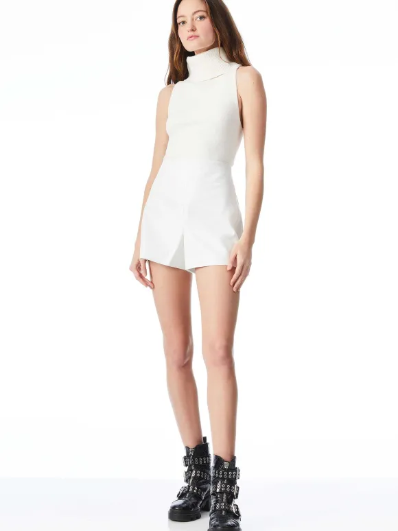 Donald Vegan Leather Short | Alice and Olivia New