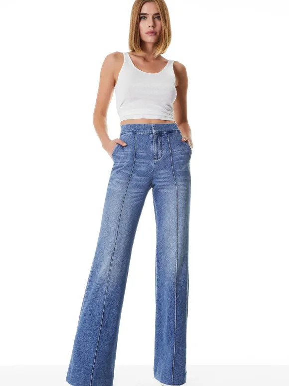 Dylan High Waisted Wide Leg Jean | Alice and Olivia Store