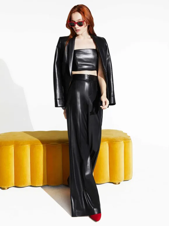 Dylan Vegan Leather Wide Leg Pant | Alice and Olivia Best Sale
