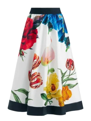 Earla High Rise Flared Midi Skirt | Alice and Olivia Outlet